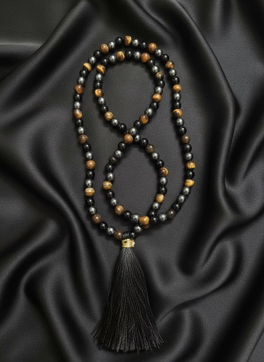 Evaarah - Energised🛡️ Triple Protection Mala – Shield of Strength, Grounding & Clarity